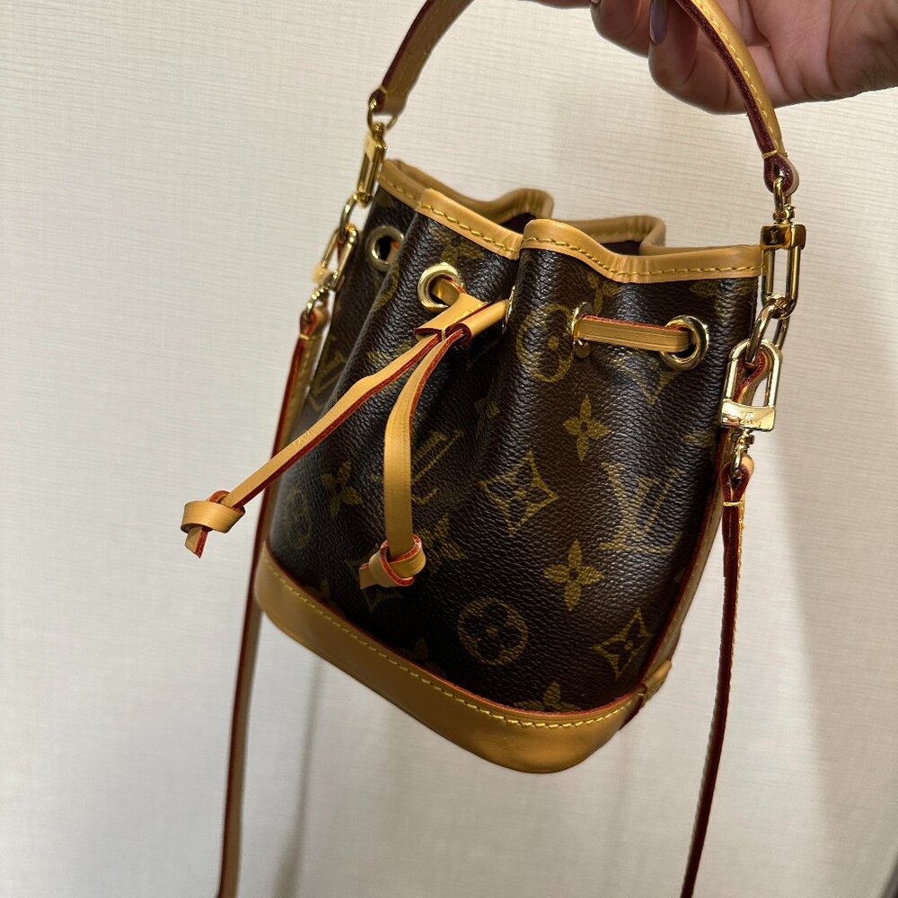 Louis Vuitton Monogram Mini Bucket Bag in Brown and Tan